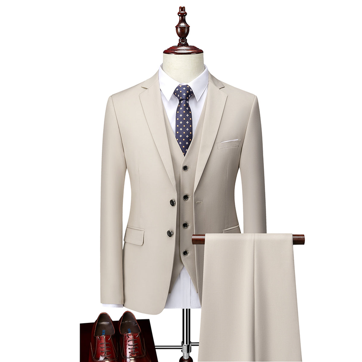 Men's tailored 3-piece wedding suit - Caden