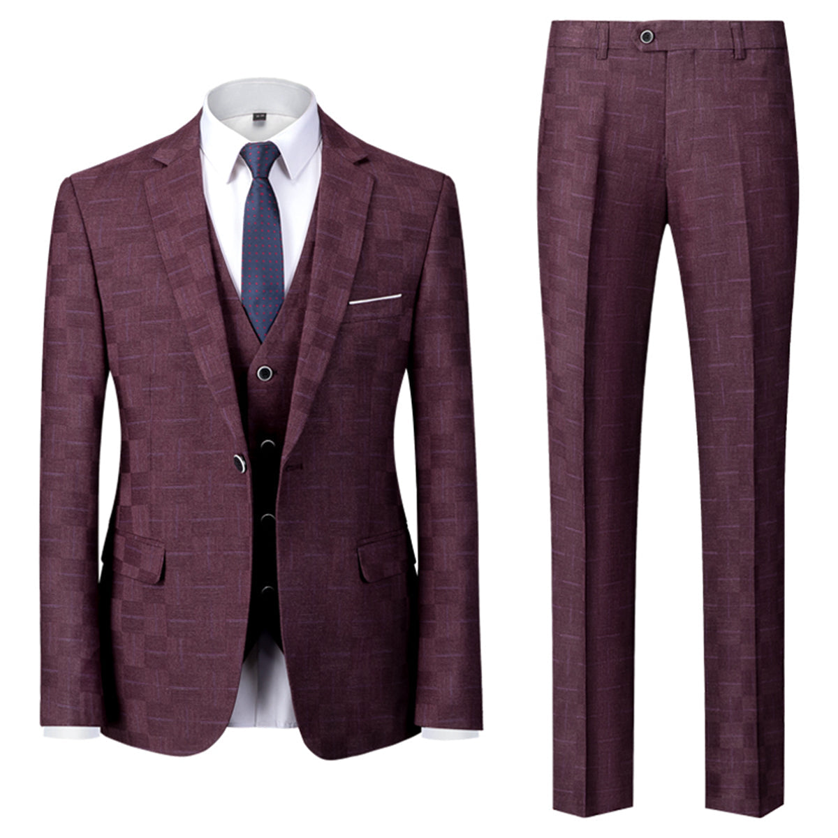 Men's tailored 3-piece wedding suit - Miguel