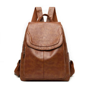 Anti-theft leather backpack - Juliette