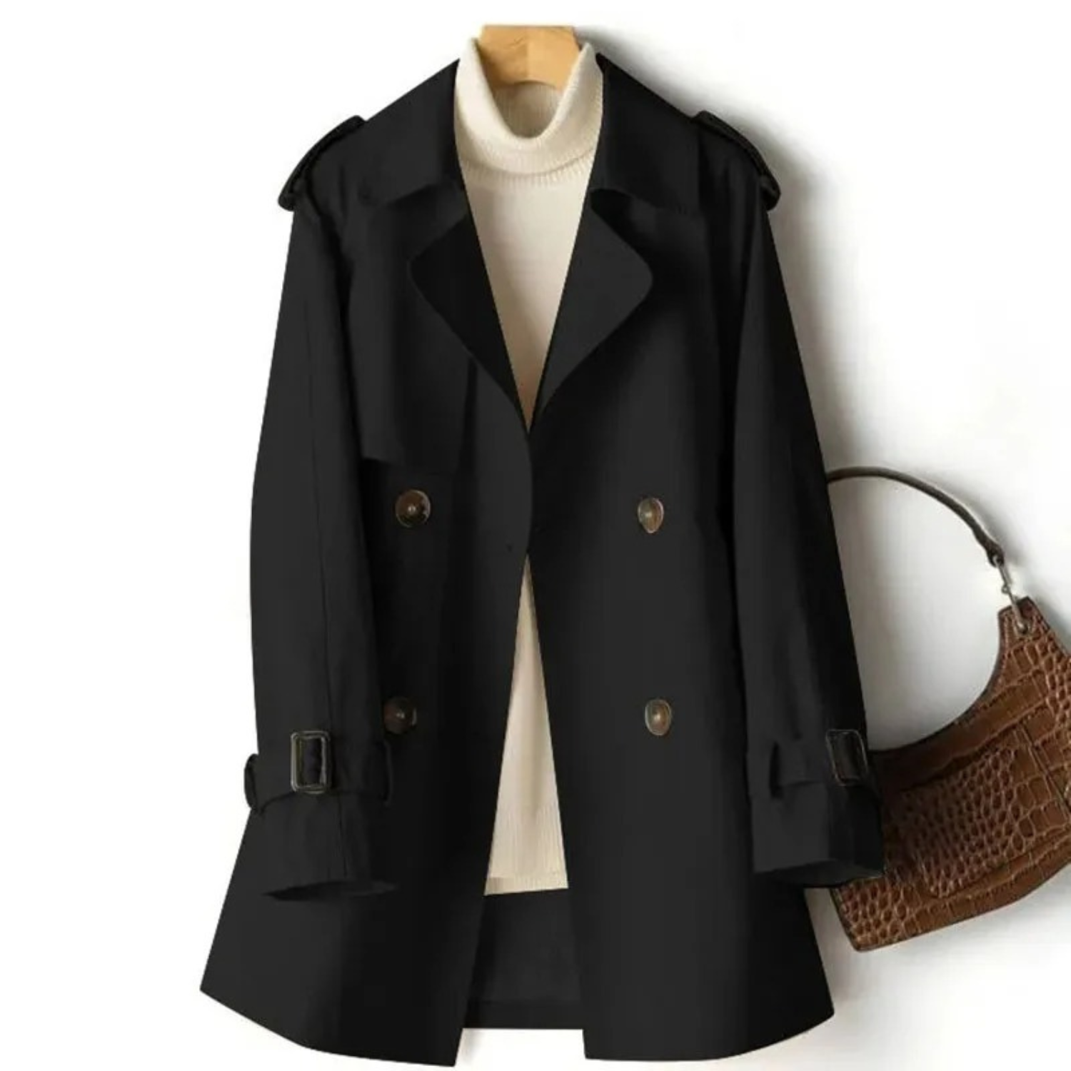 Elegant half-length casual trench coat - Marlee