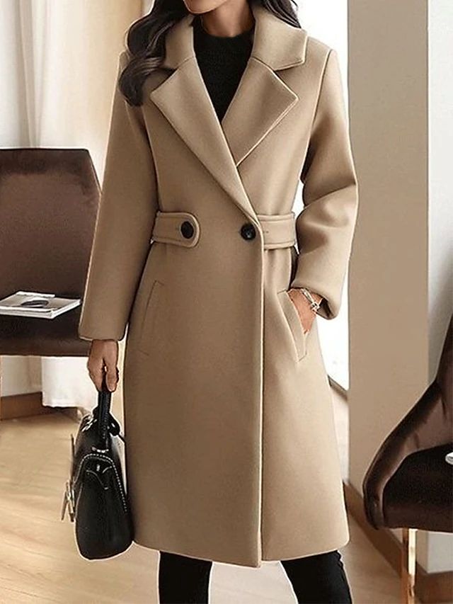 Wool winter coat with belt - Amara