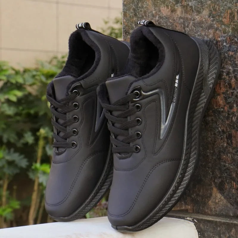 Sporty style leather waterproof trainers - Angelo