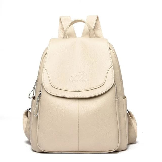 Anti-theft leather backpack - Juliette