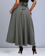 Elegant skirt with belt and bow - Monroe