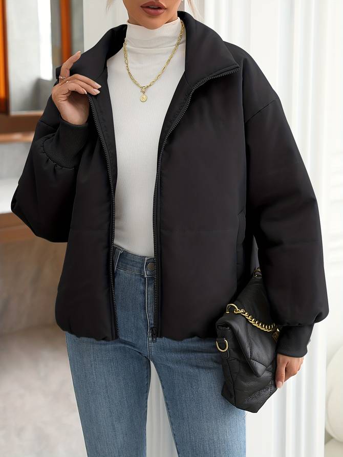 Elegant black puffer jacket - Alaya