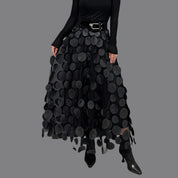 Stylish long skirt with polka dots - Lainey