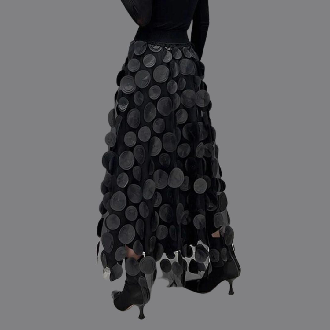 Stylish long skirt with polka dots - Lainey