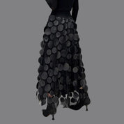 Stylish long skirt with polka dots - Lainey