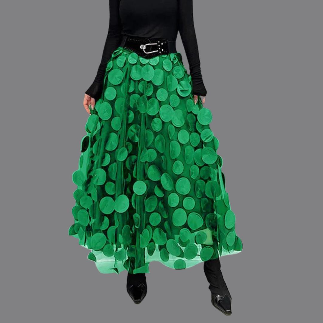 Stylish long skirt with polka dots - Lainey