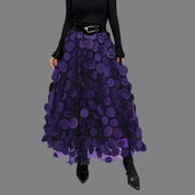 Stylish long skirt with polka dots - Lainey