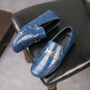 Orthopedic leather loafer in crocodile style - Atticus