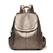 Anti-theft leather backpack - Juliette