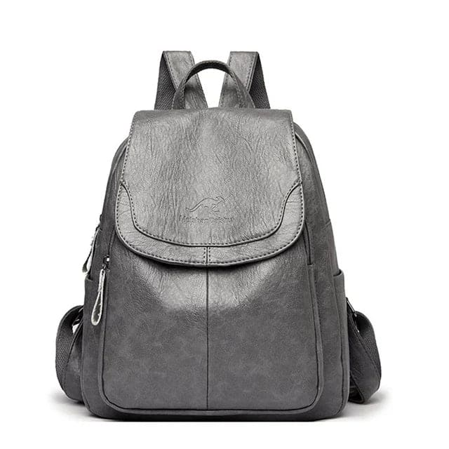 Anti-theft leather backpack - Juliette