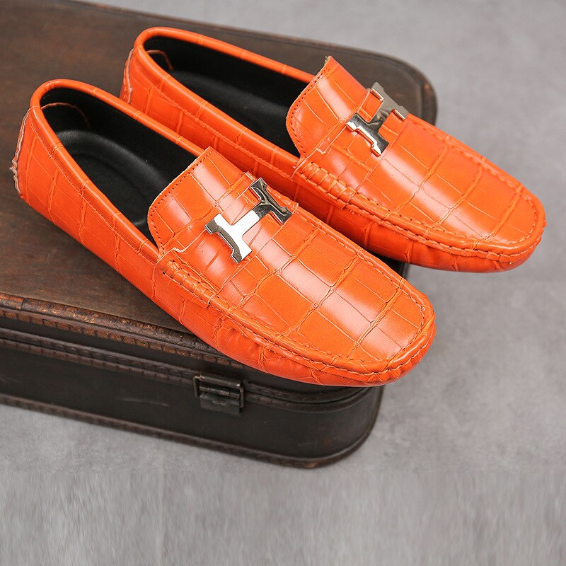 Orthopedic leather loafer in crocodile style - Atticus