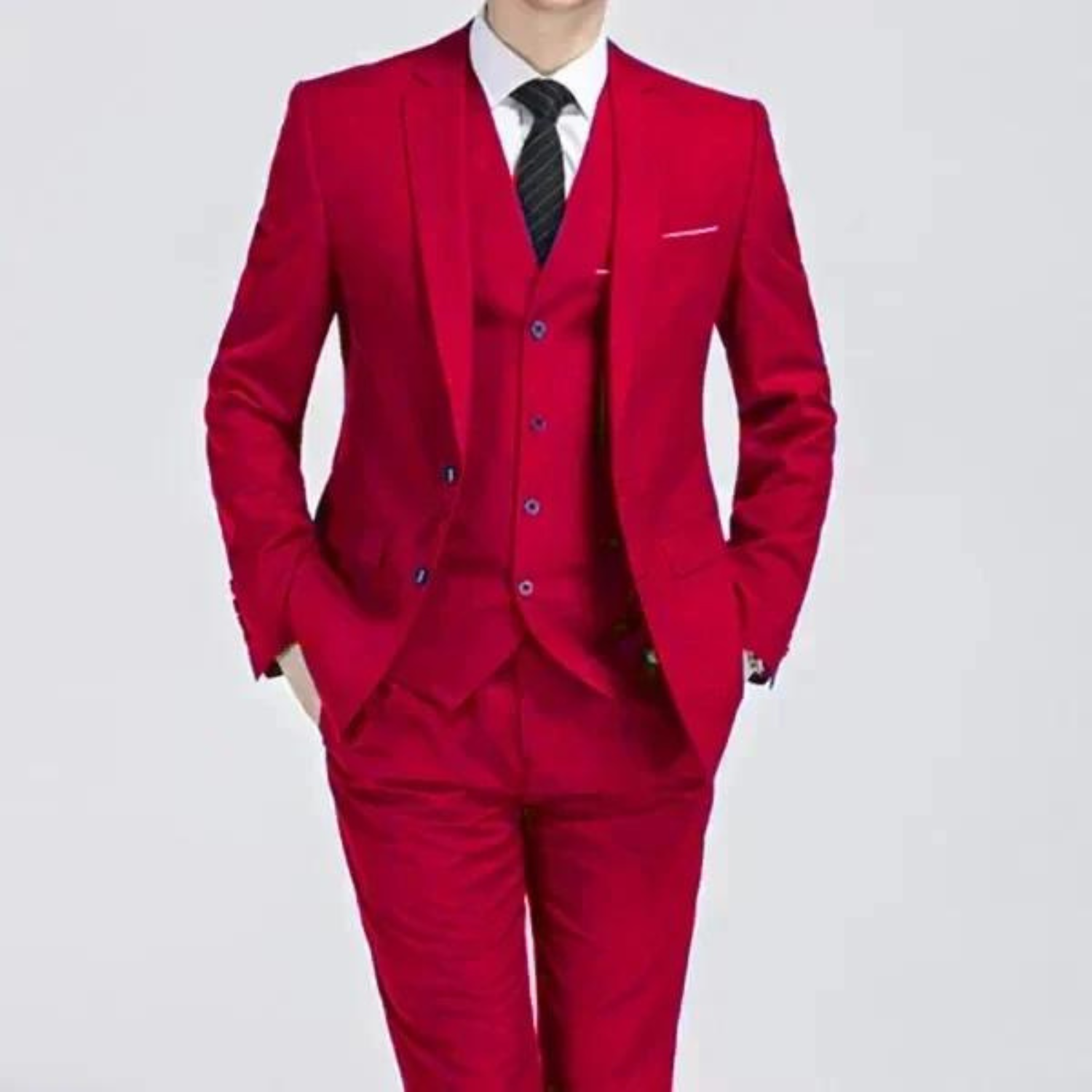 3-piece suit with single button fastening - Kevin