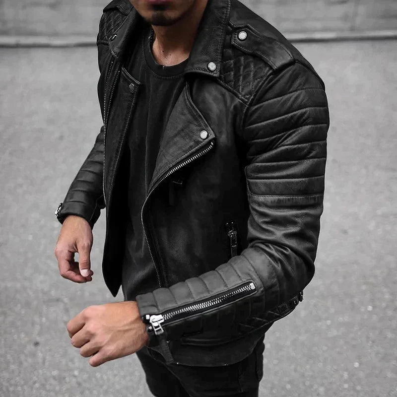 Fashionable leather jacket for men - Kaden