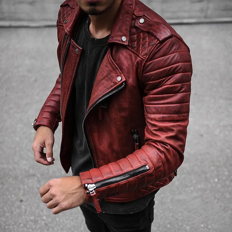 Fashionable leather jacket for men - Kaden