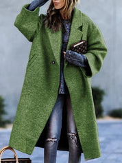 Long sleeve lapel wool coat - Scarlett