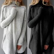 Stylish long knitted sweater - Briar