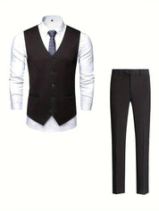 Sturdy men's waistcoat and trousers set - Matias