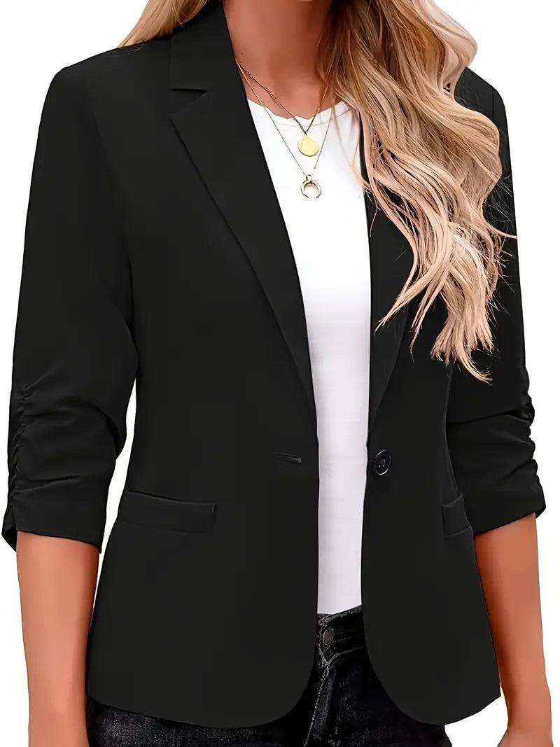 Casual blazer with lapel collar - Maeve