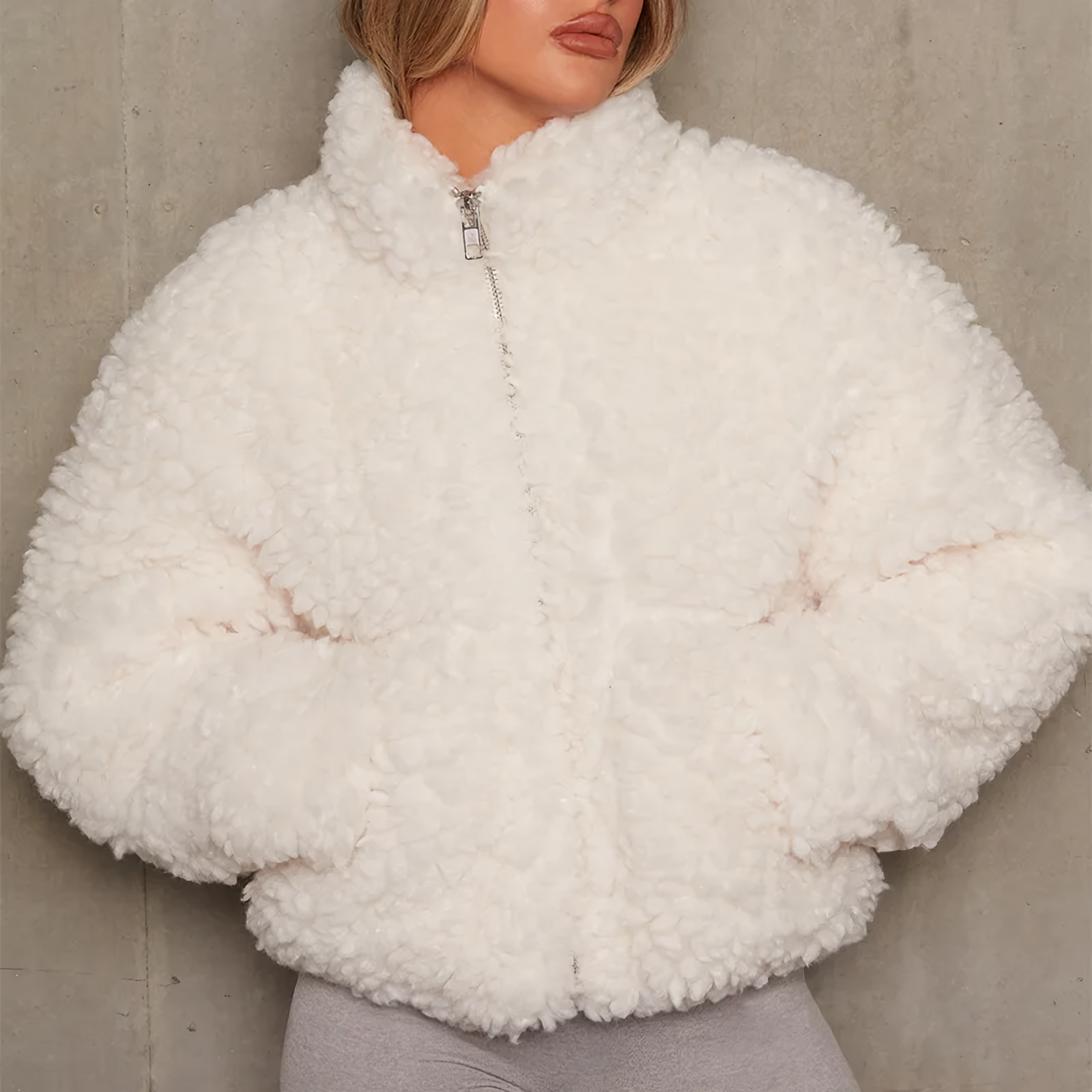 Fashionable plush jacket - Amiyah