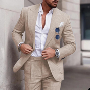 Elegant linen beige suit - Ezequiel