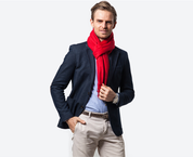 Scarf in red cashmere - Eric