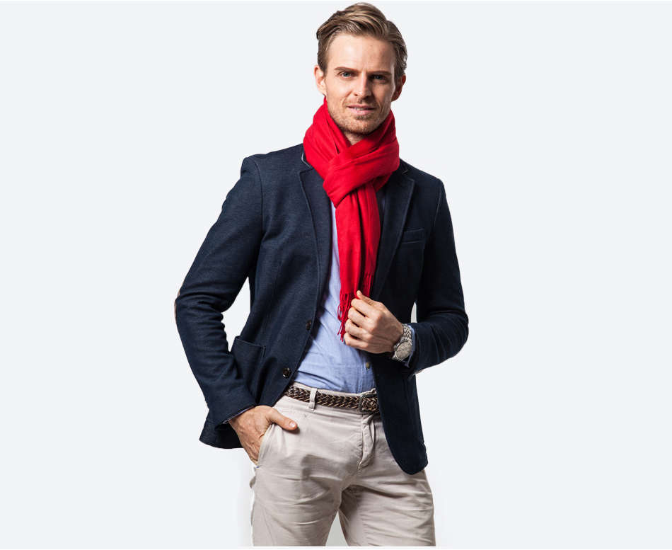 Scarf in red cashmere - Eric