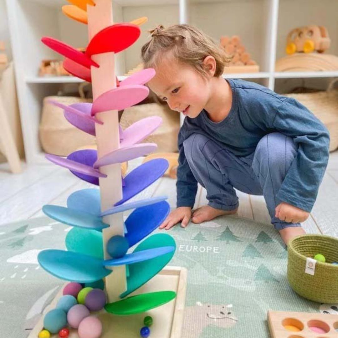 Interactive rainbow marble sound tree - Harper