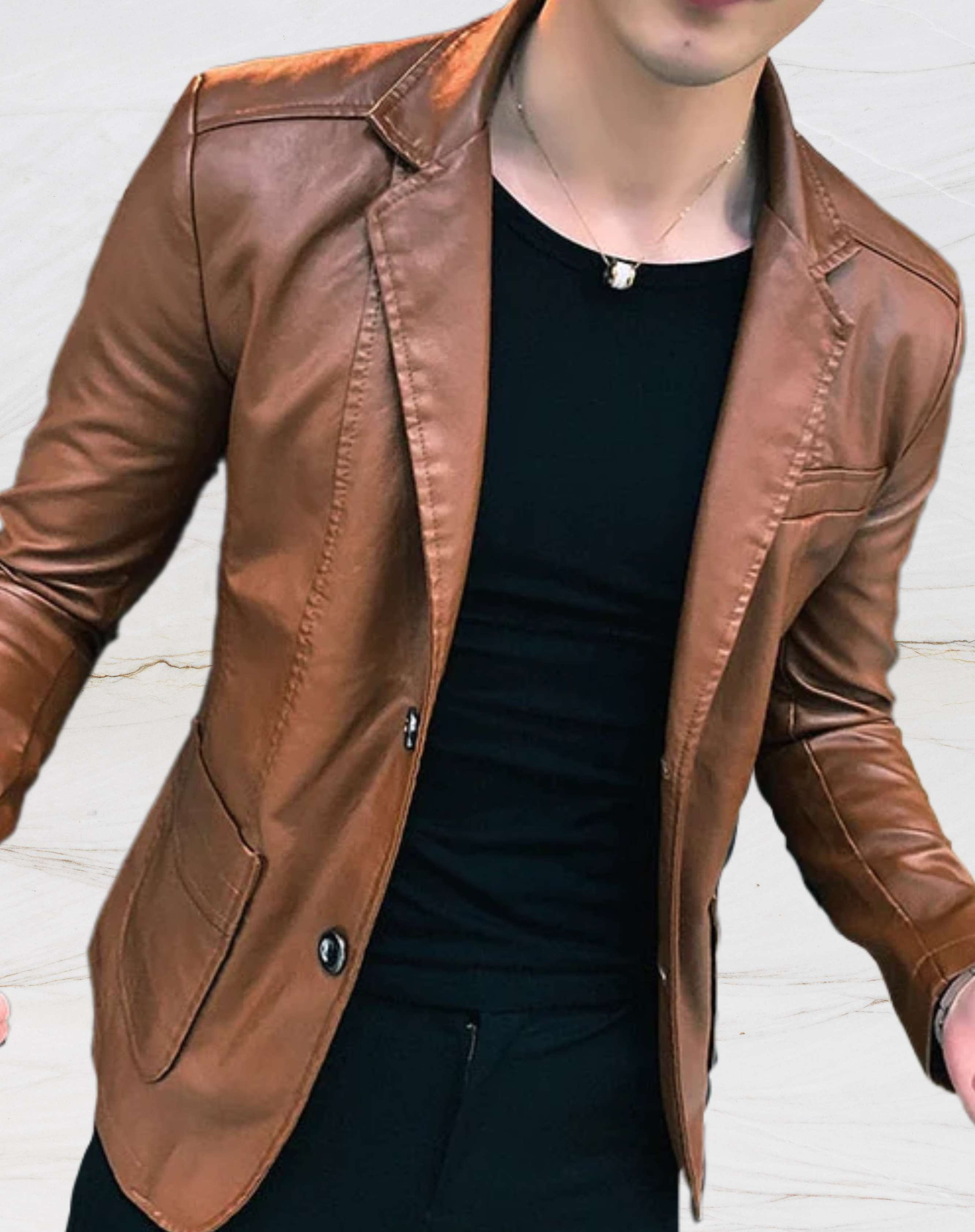 Elegant slim fit leather jacket - Zayn