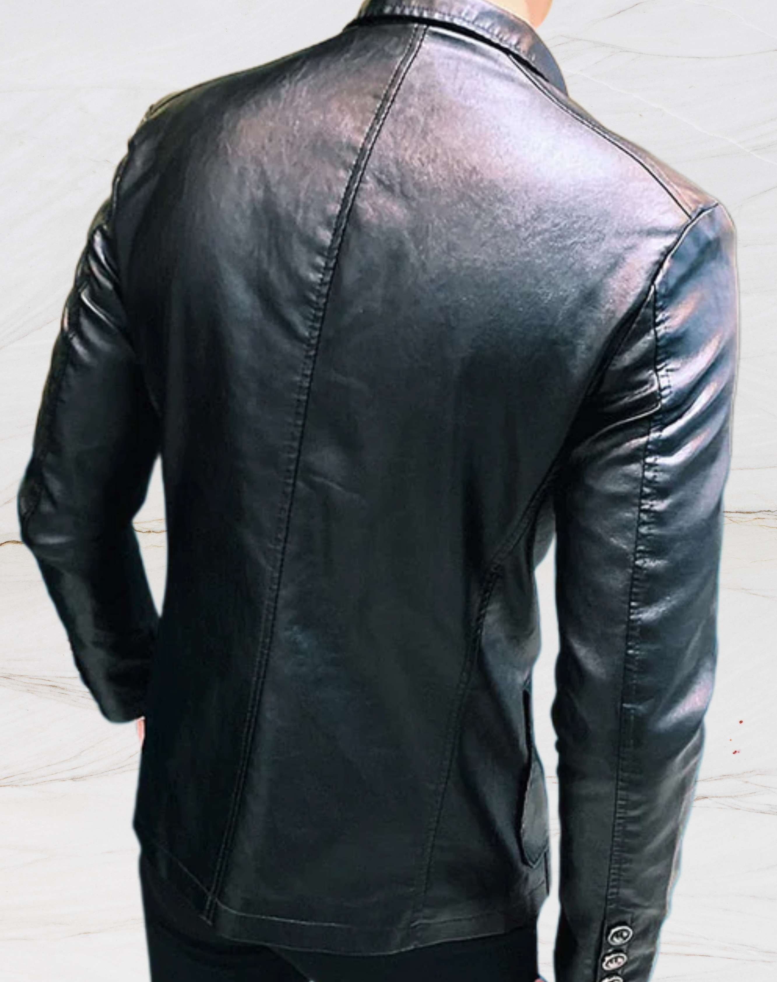 Elegant slim fit leather jacket - Zayn