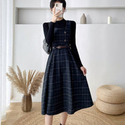 Stylish vintage checked dress - Alondra