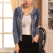 Elegant blue short jacket - Alexis