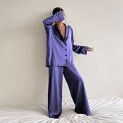 Oversized satin silk pyjama set - Ariella