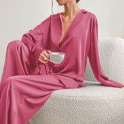 Oversized satin silk pyjama set - Ariella