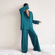 Oversized satin silk pyjama set - Ariella