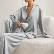 Oversized satin silk pyjama set - Ariella