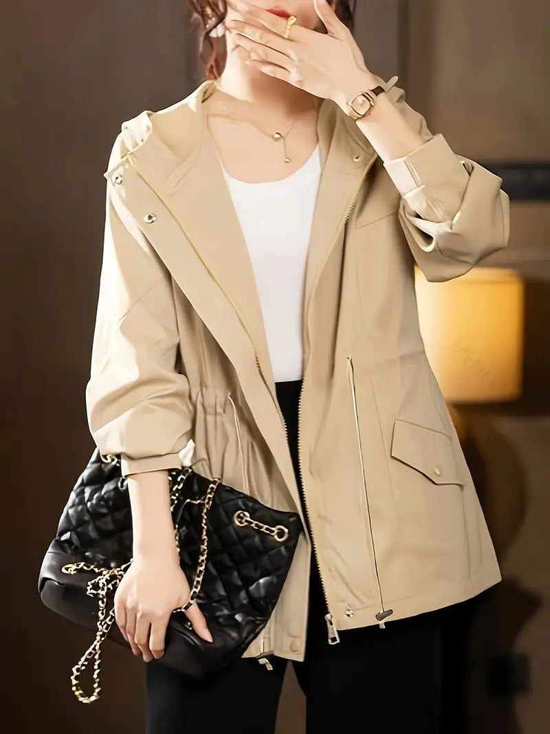 Elegant hooded windbreaker - Jayla