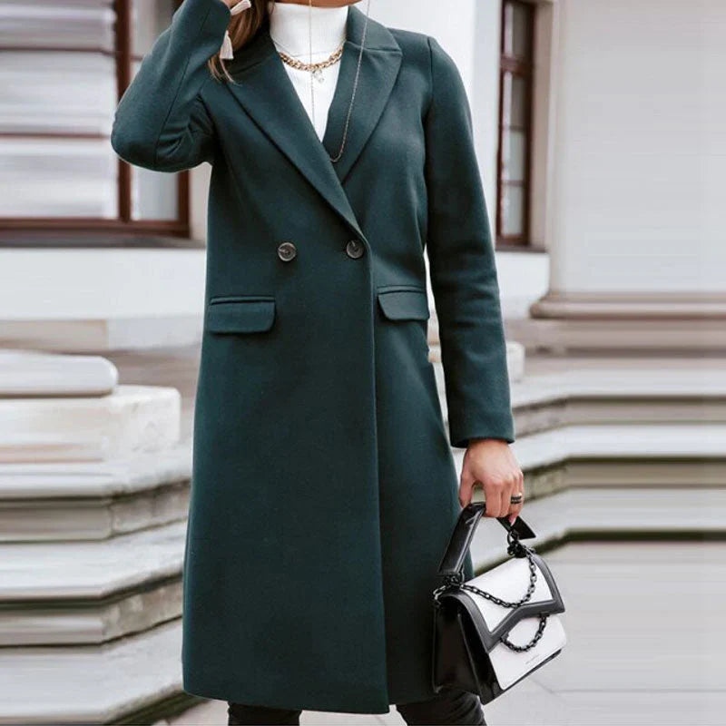 Long wool coat with buttons - Jimena