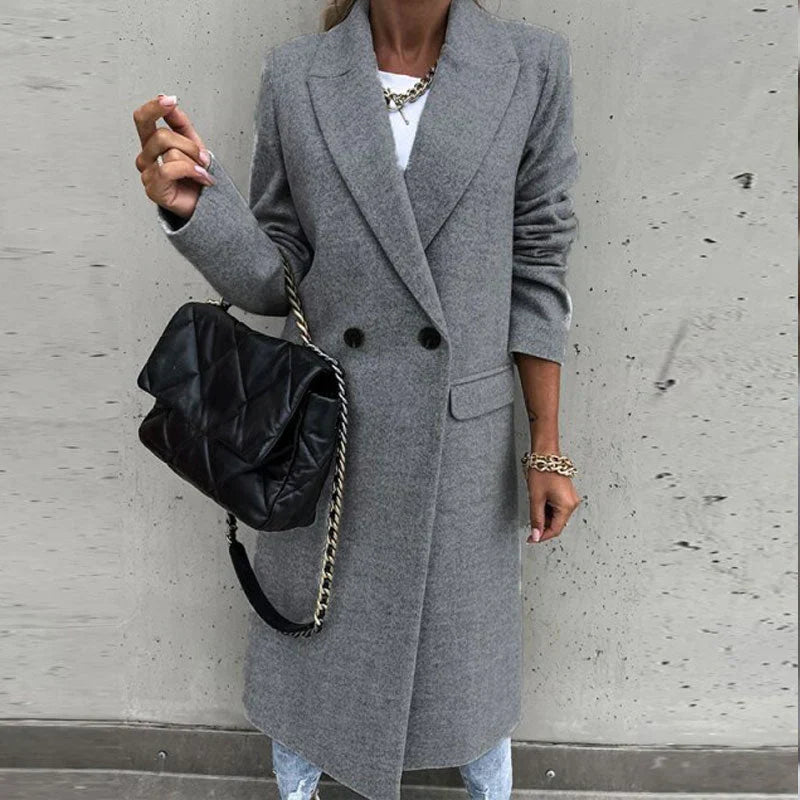 Long wool coat with buttons - Jimena