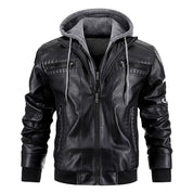 Stylish leather jacket with hood - Ryder