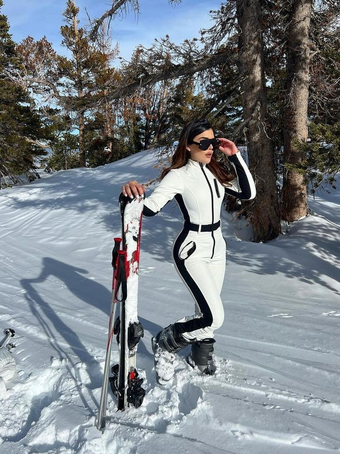 Stylish winter ski suit with belt - Alaia