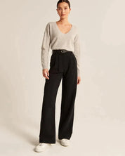 Stylish wide leg waisted trousers - Delaney