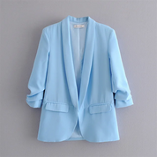 Women's blazer with pleated sleeves - Cora