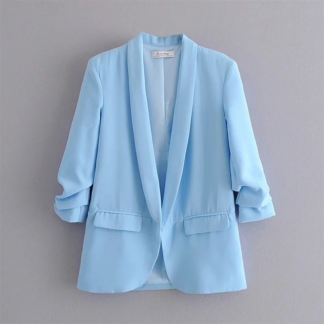 Women's blazer with pleated sleeves - Cora