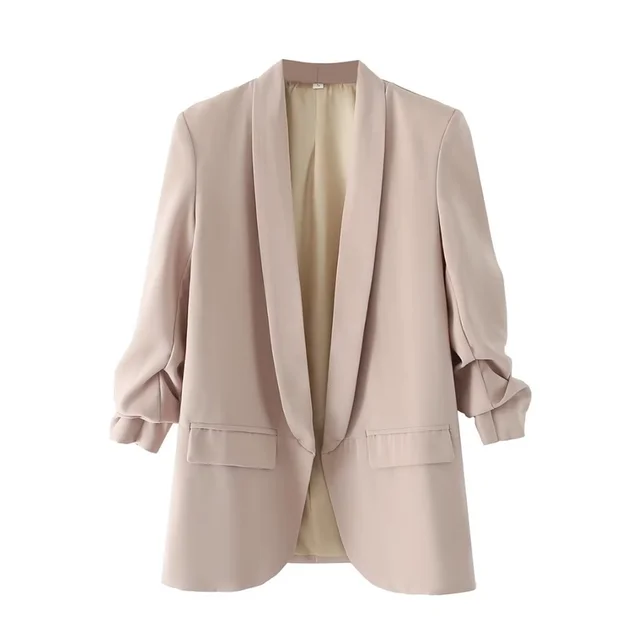 Women's blazer with pleated sleeves - Cora