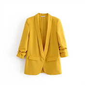 Women's blazer with pleated sleeves - Cora