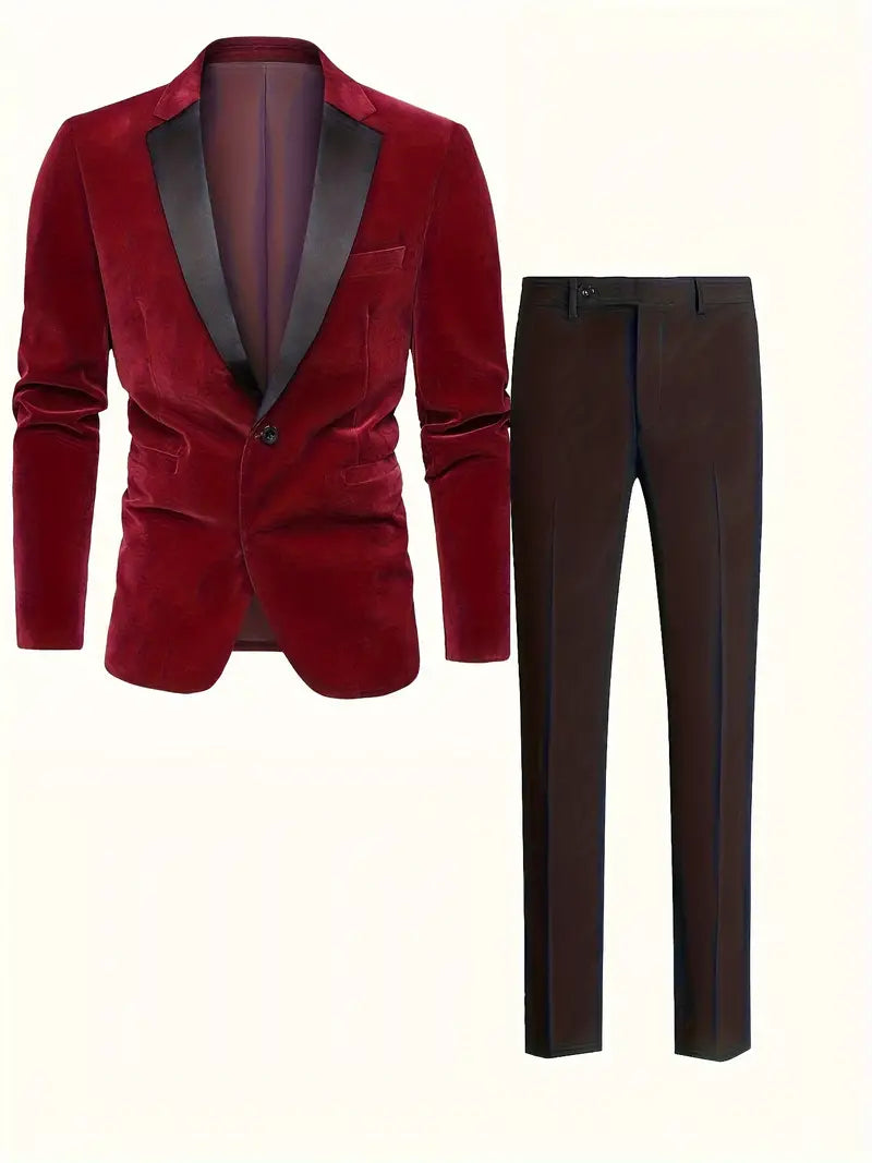 Elegant men's single-button suit - Hayden