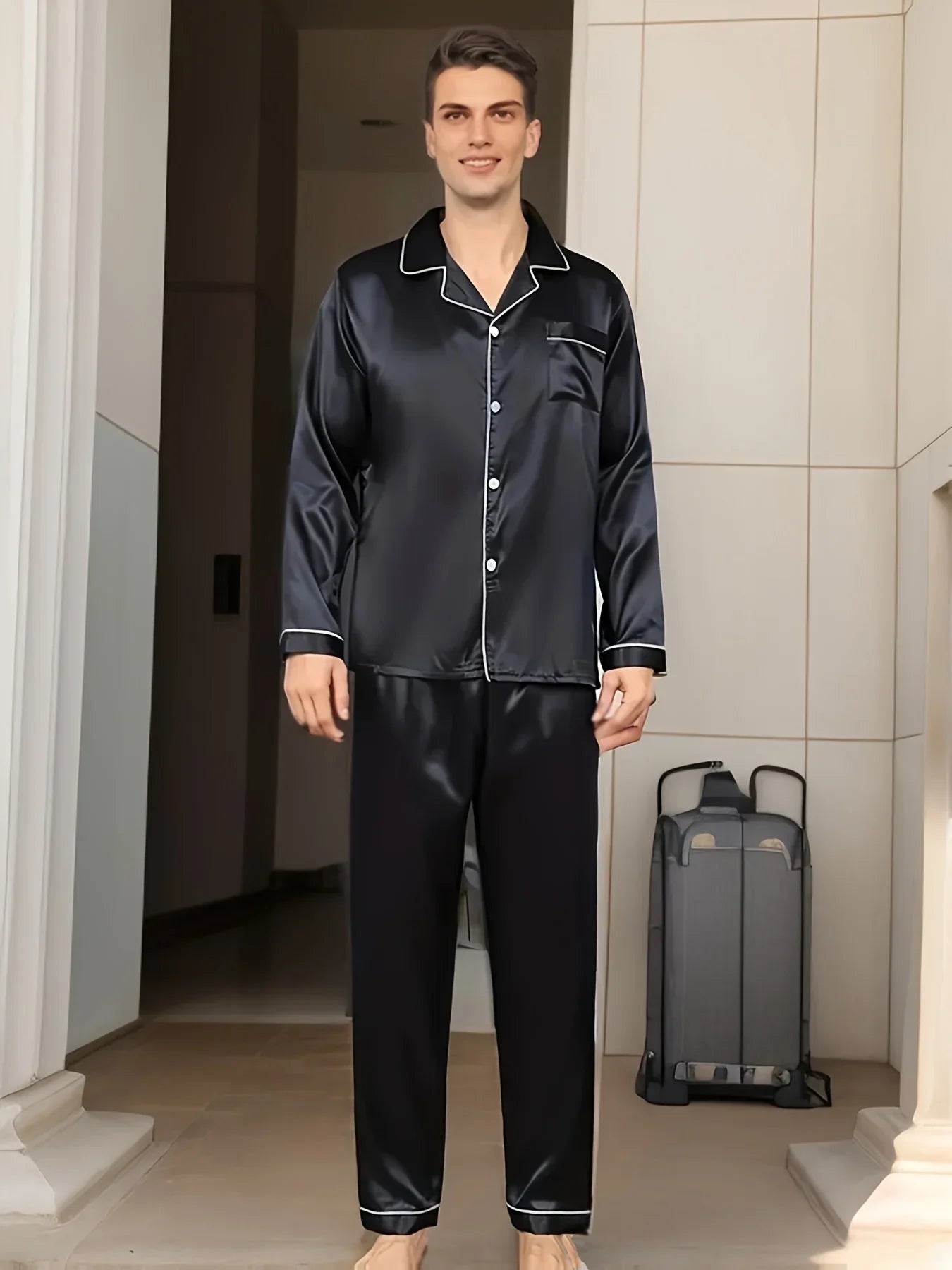 Men's Silk and Satin Pyjama Set - Dean